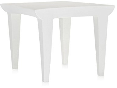 Kartell Tavolino Bubble Club, Polietilene colorato in Massa, Bianco Cera, 51,5 x 51,5 x 41,5 cm