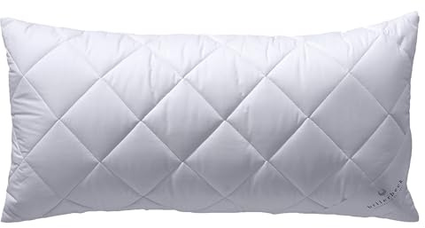 billerbeck Kopfkissen E22 Wash-Star - Faserkissen 40 x 80 cm - mittlerer Stützkraft – Bezug aus Baumwolle mit Reißverschluss – MAGICfill 95 - Hohlfaser, Weiß