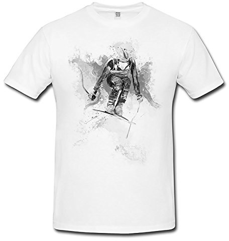 Ski Alpin II T-Shirt Mädchen Frauen, weiß mit Aufdruck
