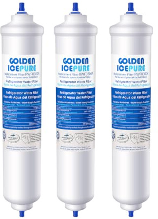 GOLDEN ICEPURE Filtre à eau pour réfrigérateur Compatible Avec Samsung DA29-10105J, DA29-10105J HAFEX/EXP, DA99-02131B, WSF-100, EF9603, HAIER LG Réfrigérateur en ligne, 3 pièces.