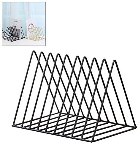Zeitschriftenständer, Zeitungshalter, Zeitschriftenhalter, Briefablage, Aktenordner, Ständer, 7 Fächer, Schreibtisch-Organizer, Bücherregal, Vintage-Design, Metall, Heimbüro
