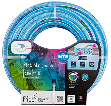 FITT NTS Jeans 5/8 (15mm) 50 m - Robuster und Flexibler Gartenschlauch für eine Intensive Nutzung