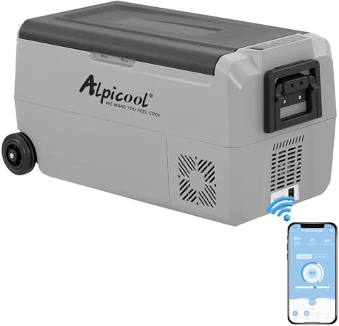 Alpicool T36 36L Compressor Car Refrigerator, Portable Camping Fridge DC 12v Freezer for TruckCampervanRVBoat, -20℃ to 20℃, with USB Socket