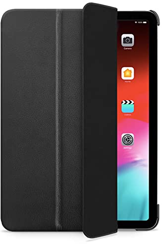 WIIUKA Hülle für iPad Pro 12.9 (2023-2020), Deutsches Leder, Lederhülle extra Dünn, Premium Smart-Cover Case, Schwarz