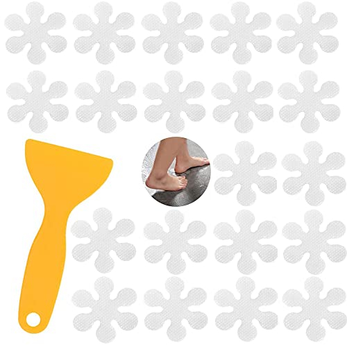 JIEROU 20 Stück rutschfest Sticker Set Anti-Rutsch Streifen für Badewanne Anti Rutsch Sticker Anti Rutsch Aufkleber Für Dusche Badewanne Treppen Schneeflocke Antirutsch Sticker Sicherheit Badezimmer