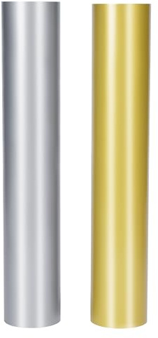 BELLE VOUS Permanent Vinylfolie Plotter Folie (2er-Pack) - 4,5 m - Klebefolie Gold & Silber Metallic Rolle für Fenster & Heimdekoration - Plotterfolie Vinyl Kompatibel mit allen Schneidemaschinen