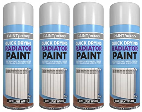 Optimal Products New 300ml White Radiator Spray Paint Heat Resistant Enamel Coating Quick Dry Aerosol (4)