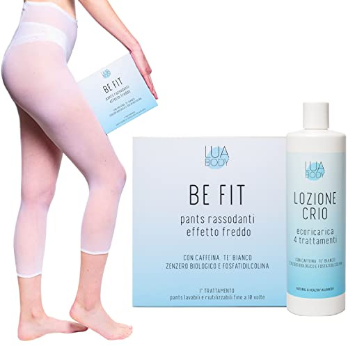 Pantaloni Drenanti Intensivi + Liquido Drenante - 5 Trattamenti - Kit Anticellulite Professionale con Leggings Drenanti Riutilizzabili EFFETTO FREDDO e Lozione Crio (Kit Snellente per Gambe Gonfie)