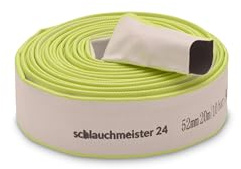 Ø 2 Zoll - 52 mm, 20 m Flachschlauch | Bauschlauch | Industrieschlauch | Synthetischer Gummi, Weiß mit Grün, 10 Bar, -20°C bis +60°