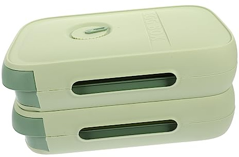 Caja de Cajón Rolling Eggs Tapa, 2 Piezas, Pp, Gran Capacidad | Diseño de Cajón Rodillos Automáticos, Estructura Apilable, Verde Claro, Cocina y Restaurante