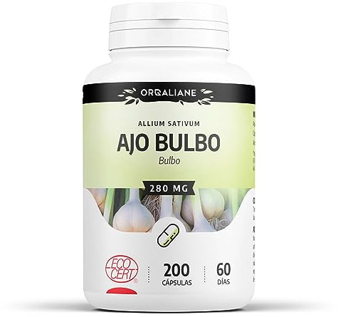 Ajo bulbo Orgánico - 750 mg/día - Allium sativum - 200 cápsulas | Premium, Natural & Formato Ahorro
