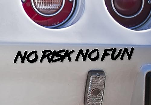 Autocollant pour voiture | No Risk No Fun | Inscription en allemand Tuning Autocollant pour vitre arrière de voiture Sport Daily Décor Tatouage Autocollant de voiture Accessoire de tuning extérieur
