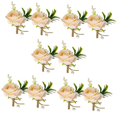 Warmhm 10stücke Hochzeits-Boutonniere Für Bräutigam Und Braut Elegante Kunstblumen-anstecker Für Hochzeiten Und Besondere Anlässe Leicht Anzubringen Dekorativ Und Langlebig