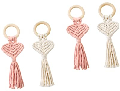 MAGICLULU 4stücke Herzförmige Serviettenringe Elegante Tischdekoration Für Hochzeiten Partys Und Besondere Anlässe Handgefertigte Serviettenhalter Aus Naturmaterialien