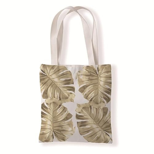 Tote Bag Hojas De Palma Tropicales Bolsa de Tela Algodón y Cáñamo Bolsas de Tela para Pintar Gran Capacidad Bolsa Tela Plegable Bolso Tela Duradero Totebag Reutilizable Bolsos de Tela 30x40cm/2 Pcs