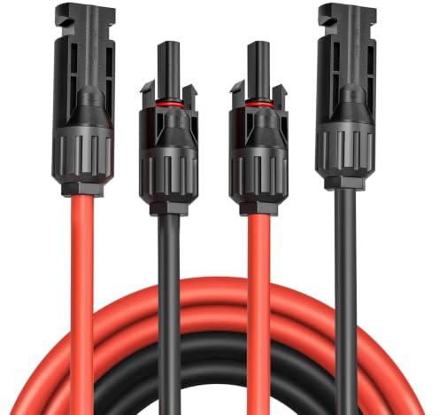 Solarkabel Verlängerung 2.5m,4mm² / 6mm² 1-50m Solarkabel Verlängerungskabel,Photovoltaik Solarkabel,Verbindungskabel Solarstecker,IP68 wasserdichtem Stecker (12AWG/4mm² 2.5m)