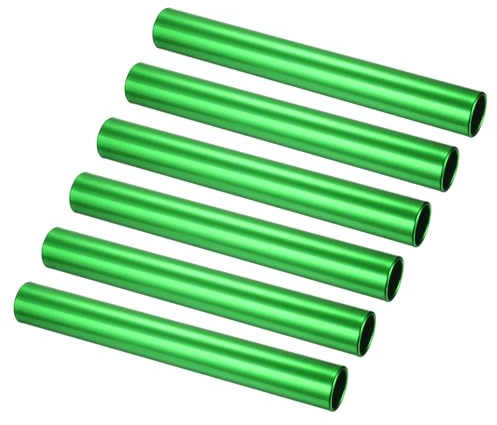 PATIKIL Aluminum Relay Batons, 6 Pcs Field Track Relay Events Baton for Race Gym Track and Field Equipment Class Games Outdoor Sports Running Practice, Green