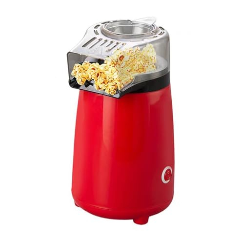 hxoity Electric Stirring Popcorn Popper Fast Hot Air Popcorn Popper Machine Quick-Heat Technology Healthy Oil Free Popcorn for Serving Bowl and Convenient Nesting Storage(Red)