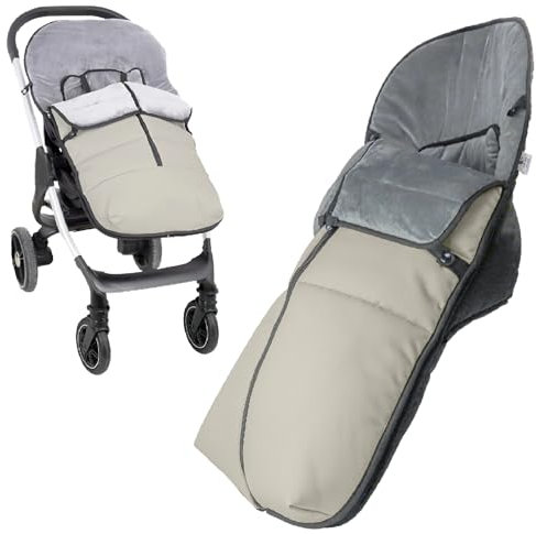 Various - Saco de Silla de Paseo Universal de Polipiel con Forro de Polar Térmico, Impermeable y Suave, Saco de Abrigo para Carrito de Bebé de Invierno Color Beige