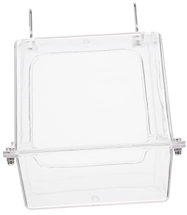 BUGUUYO Hängende Vogelbadewanne Würfel Aus Dickem Acryl Auslaufsicheres Käfig Zubehör Für Kleine Vögel Wie Kanarienvögel Und Papageien Geeignet Für Gesundes Baden Und Sandbad