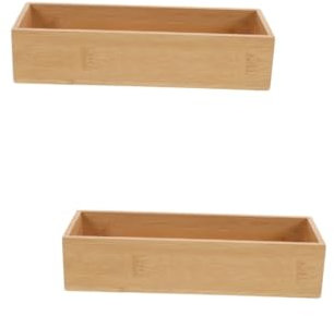 Warmhm 2pièces Boîte De Rangement Bambou Sans Couvercle Pour Organisation Artisanale Idéale Pour Bijoux Rangement Domestique