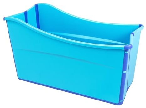 Mobil badkar för vuxna, hopfällbart badkar med dräneringsplugg och retaining-klämmor, miljövänligt fällbart badkar för det lilla badrummet 87 x 46 x 56,5 cm