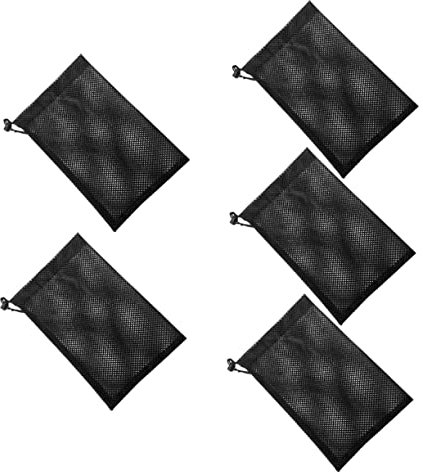 Kisangel 5stücke Teiliges Netzbeutel Mit Kordelzug Aus Robustem Polyester Tragbare Golfballtasche Mit Großem Mund Reißfest Atmungsaktive Aufbewahrungstasche Für Sportbälle Zum Anhängen An g