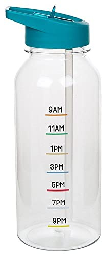 HOX 1 Litre Reusable Plastic PP Water Bottle – Leak-Proof, BPA-Free, Lightweight & Durable for Sports, Gym, Hiking & Travel - Water Tracker