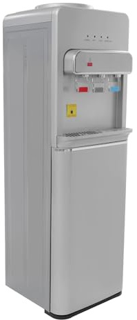 Dispensador de agua, dispensador de agua para agua caliente y fría, suelo lleno de agua, tres salidas de agua, potencia de calentamiento de 550 W y 75 W de potencia de enfriamiento