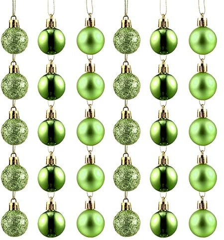 Homoyoyo 48 Stück Weihnachtskugeln Grün Kunststoff Bruchsicher Leicht Zum Aufhängen Weihnachtsbaumdeko Für Fenster Girlanden Und Festliche Wohnkultur