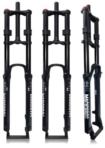 KANGXYSQ 26 27.5 29inch DH Mountain Bike Suspension Fork 1-1/8 Straight Air Fork Travel 180mm 9 * 100mm Double Crown Downhill Fork QR Disc Brake Front Fork Manual Lockout