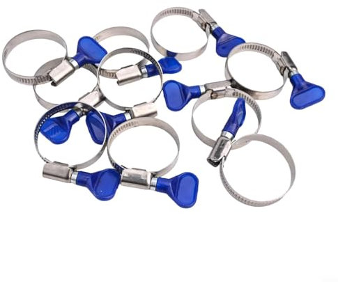 Hose Clamps 10 Pieces, Stainless Steel for High Pressure Applications in Automotive and Home Use
