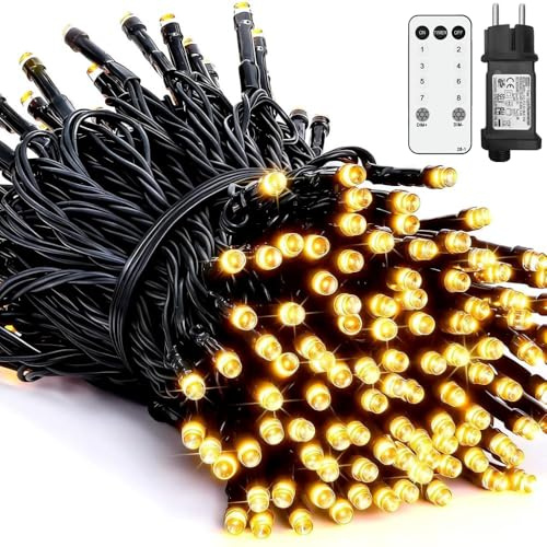 Lichterkette Außen 36m 360LED Lichterkette Weihnachtsbaum Warmweiß Lichterkette Außen Strom mit Fernbedienung und Timer Wasserdicht 8 Modi Weihnachtsbeleuchtung für Außen Innen Garten Weihnachten Deko