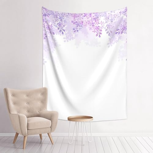 QGWDYYJQ Arazzo da parete con stampa di fiori lilla in fiore