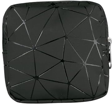 OJREEUB Aufbewahrungstasche für Damenbinden, langlebig, tragbar, für Teenager, Damen, Schwarz, Schwarz , 13cmx13cmx4cm