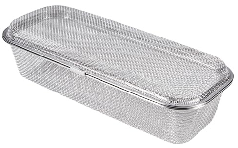 Portautensili – Organizer per posate con coperchio, cestino per posate per piatti, con struttura a rete, supporto per oggetti da cucina multiuso per uso domestico, 27 cm