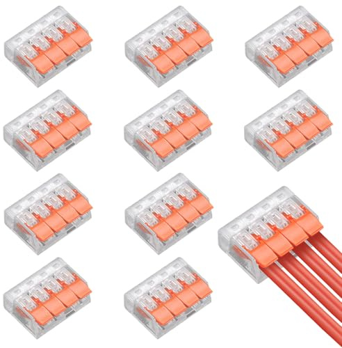 221-412, 10 connettori per cavi a 4 poli, morsetti a 4poli, set dimorsetti per cavi, 221-412, morsetti per cavi a 4 poli, per casa, hotel, magazzino, illuminazione stradale