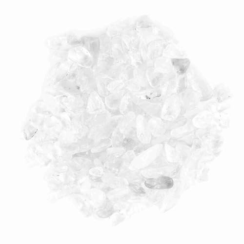 Dioche Scaglie di Pietra Burattate Corniola - Cristallo di Quarzo Naturale Frantumato per Decorazioni, Pratiche Spirituali e Vasi di Fiori - Pietre Lucide Irregolari - Borsa da 100 G (WHITE)