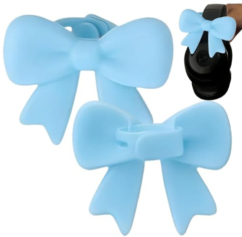Headset Bows - 3D Silicone Bow Shape Prop,2 Pieces Headphone Attachment, Silicone Bows Coquettish Headphone Clip | Cute Earphone Decorations For Streaming, Studying, Work,Travel & Party