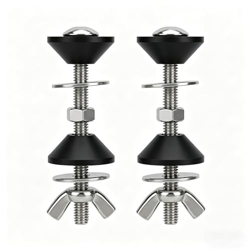 Toilet Tank Bolts M6 2PCS Stainless Steel 304, Universal Toilet Cistern Fixing Kit with Rubber Washers, Heavy Duty Toilet Tank Screws and Nuts for Close Coupled Toilet Repair