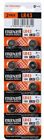 Maxell Battery LR 43 1.5, 2 pack