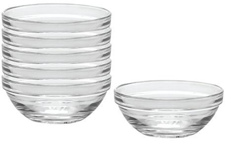 Duralex Made in France LYS 4-Inch Stackable Clear Bowl, Set of 6