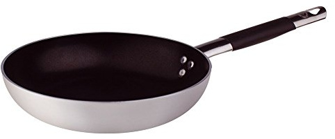 Pentole Agnelli Platinum Pfanne Senkkopf Langsame, aus Aluminium, Dicke 3 mm, mit Rohrstiel in Edelstahl Cool, Silber 28 cm Silber/schwarz