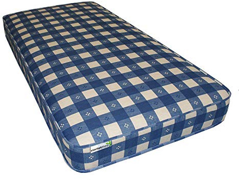 Starlight Beds Blue Check Small Single Mattress for Kids. Dual-Sided Sprung Mattress with Durable Sleep Surface. 6.5 Deep (2ft6 x 6ft3 / 75x190x16.5cm)