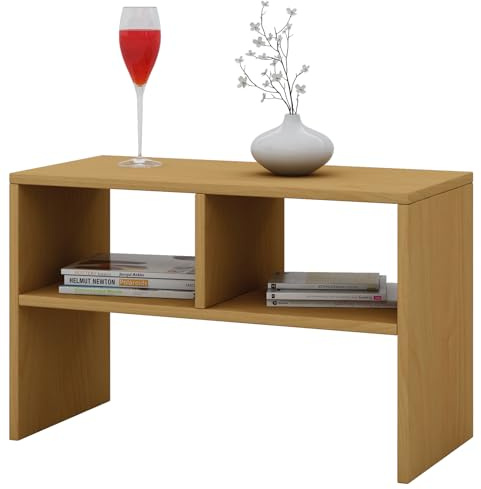 VCM Beistelltisch 63x30x40 cm 2 Fächer universell Holzwerkstoff | Praktische Ablagefläche mit zusätzlichem Stauraum - in Wohn- oder Schlafzimmer - für Designliebhaber