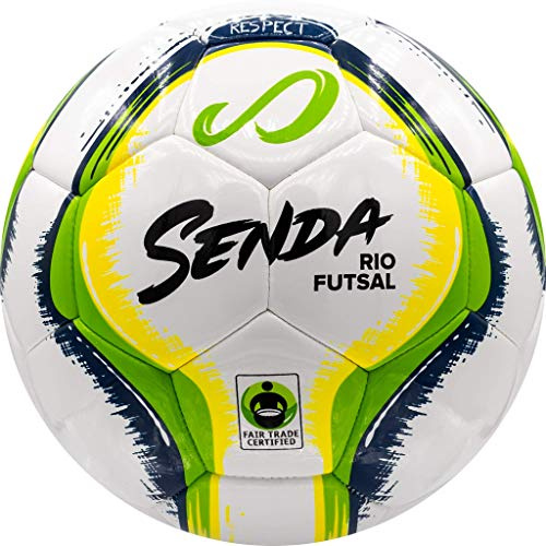 Senda Rio Futsal träningsboll, Fair Trade-certifierad, grön/gul, storlek 4 (13 och uppåt)