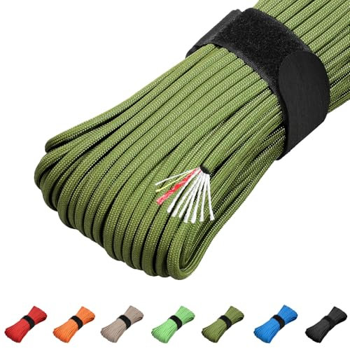 KOKKOYA 100 ft Survival Paracord 550 Fire Cord Survivor Cord