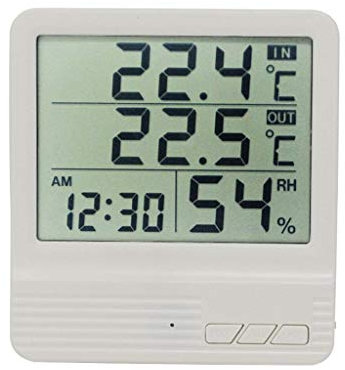 XF-B Pantalla Digital De Alta Precisión, Termómetro Electrónico E Higrómetro con Sonda De Temperatura, Reloj De Clima De Pantalla Doble For Interiores Y Exteriores