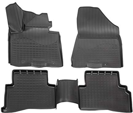 J&J AUTOMOTIVE | 3D Gummimatten Auto Matten Fussmatten Kompatibel mit Sportage QL, QLE 2016-2021, Rand cca 4cm, Allwetter, 4Tlg, Premium Qualität