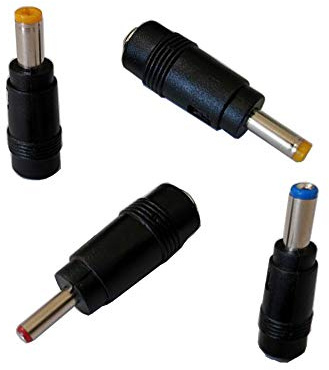 AsanWise DC Jack Plug Universal Power Supply Barrel Connector Adapter, 5.5mm x 2.1mm Socket to 5.5mm x 2.5mm, 4.0mm x 1.7mm, 3.5mm x 1.35mm, 5.5mm x 2.1mm Plug